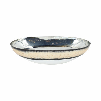 GLASS, 16 BOWL W/ GOLD TRIM, WHITE