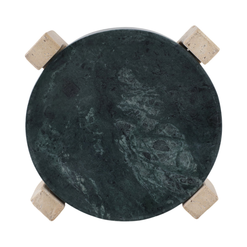 12 Archer Small Green Marble And Travertine Tray