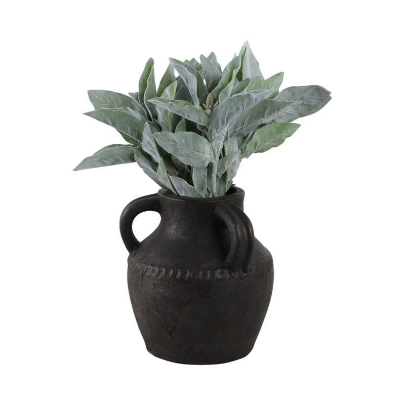 Terracotta, 10 Triple Handle Jug, Black