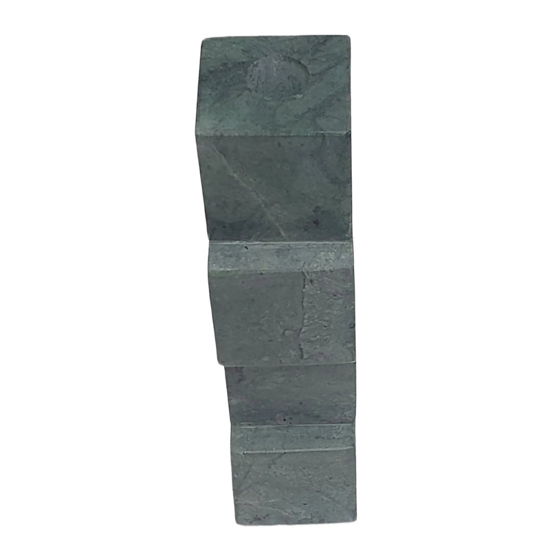 8x3 Stacked Cube Marble Taper Holder, Green