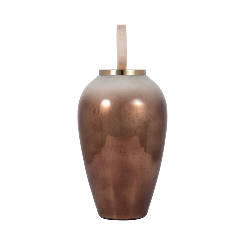 GLASS, 22 VASE ROUND RESIN TOPPER, COPPER