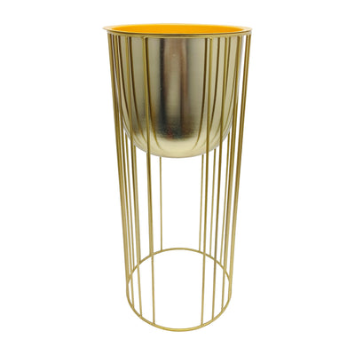 Metal, S/3 16/20/24 Raised Planters, Gold