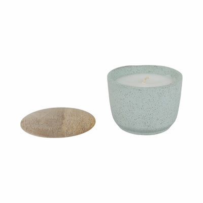 4 7 Oz Wild Jasmine & Daisy Candle With Lid, Blue