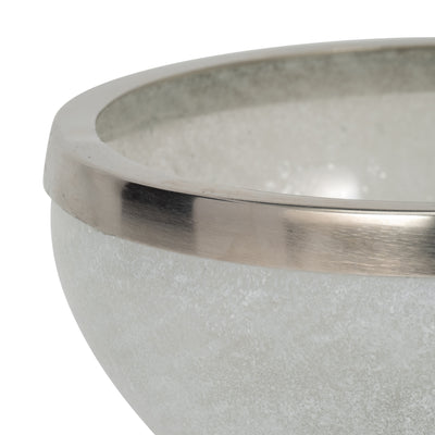 GLASS,10,BOWL W/RING DECO,WHITE