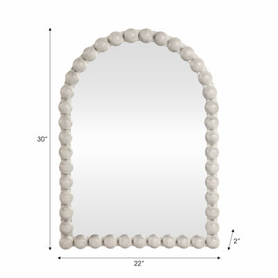 22x30 Large Knobby Arch Mirror, White