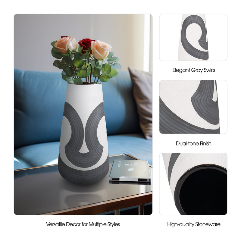 17 Noir Vase, Black/white