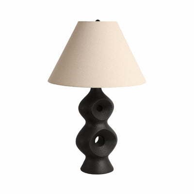 28 Open Cut-out 8 Table Lamp, Black/tan