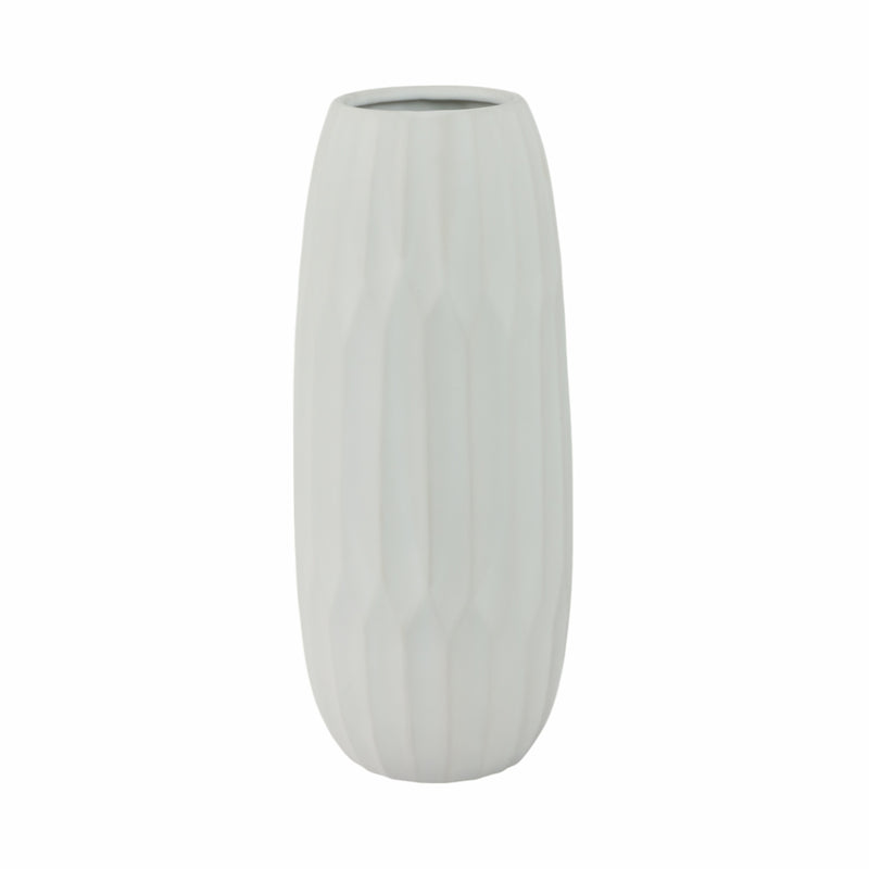 CERAMIC 14 VASE , WHITE