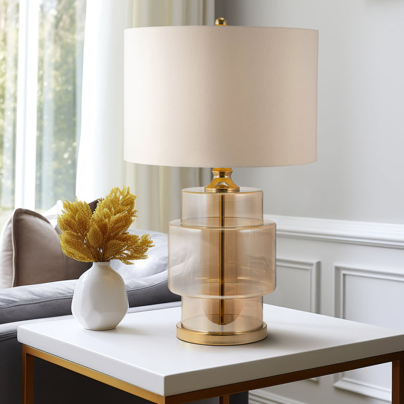 Glass, 30 Lustered Table Lamp, Gold