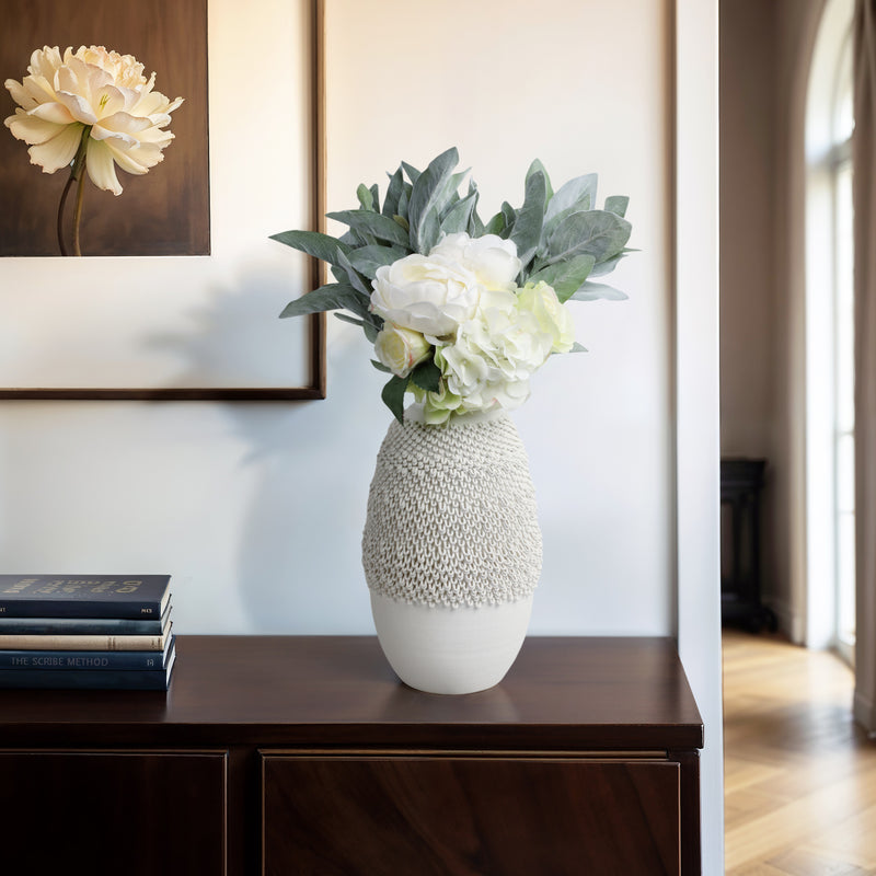 14 Arroyo Medium 3d Printed Porcelain Vase, Ivory