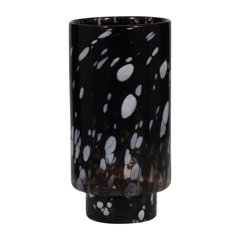 13 Hennie Large Black & White Glass Vase