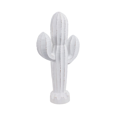 18 Wooden Cactus Decor, Wht