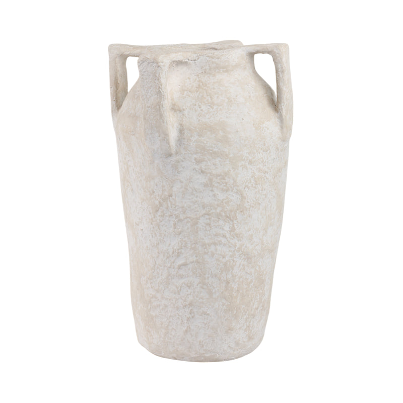 20x12 Paper Mache Handle Vase, White