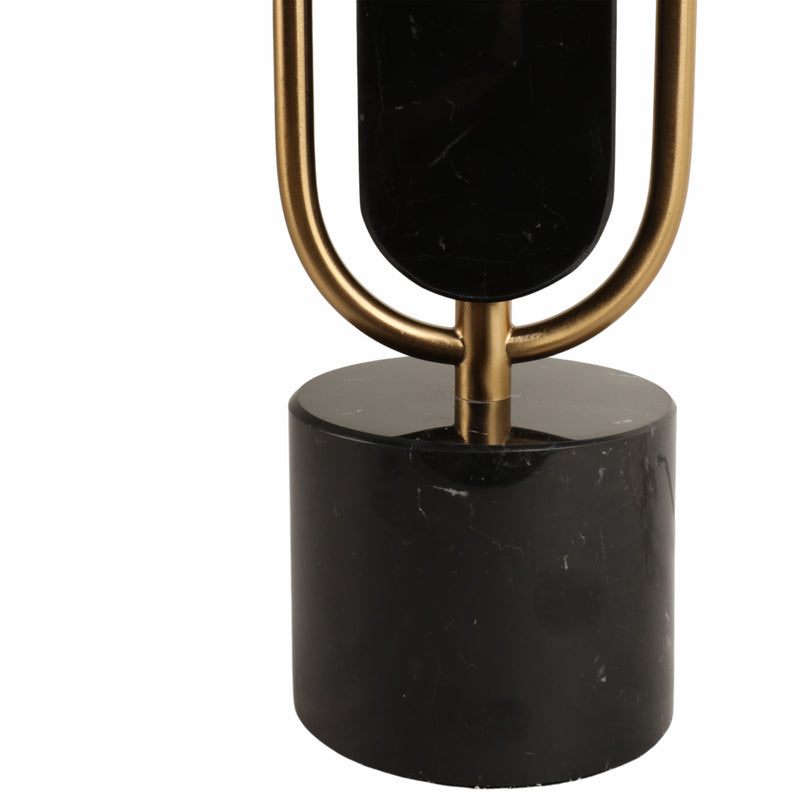 Metal/marble 30 Table Lamp, Gold/black