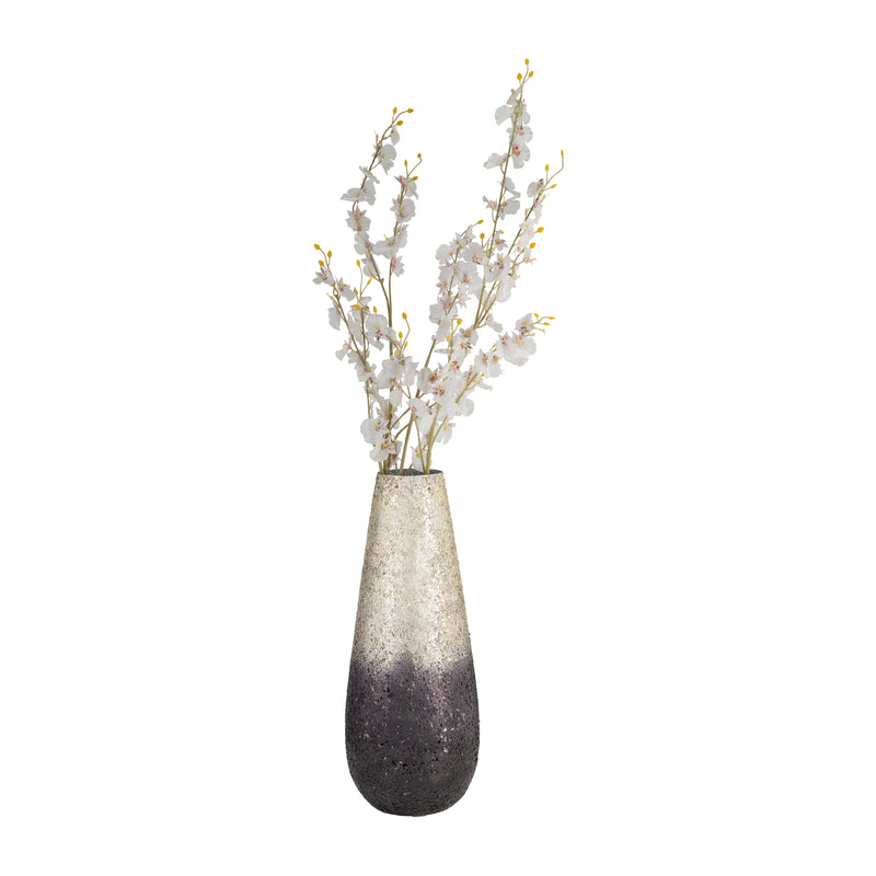 18 CRACKLED VASE, PLUM OMBRE