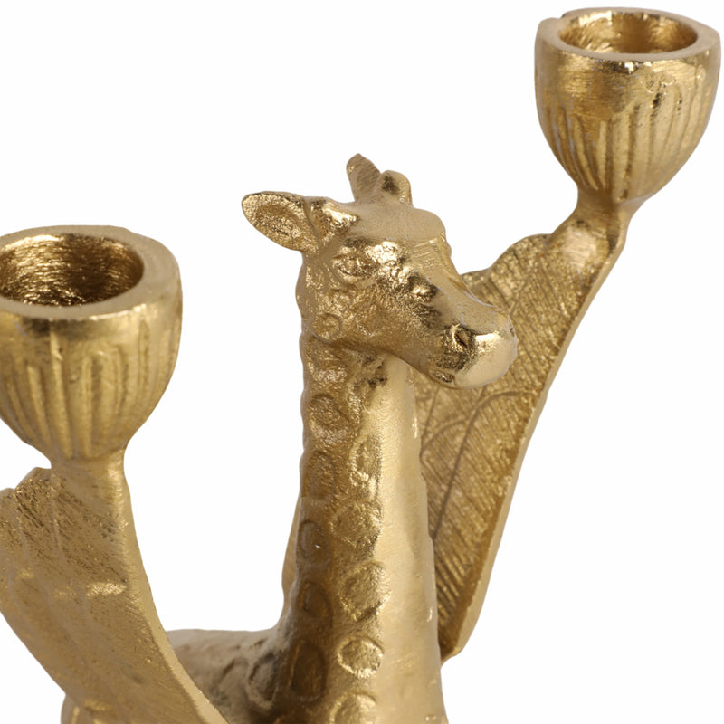 Metal, 6 Giraffe W/ Wings 2 Taper Candle Holder,