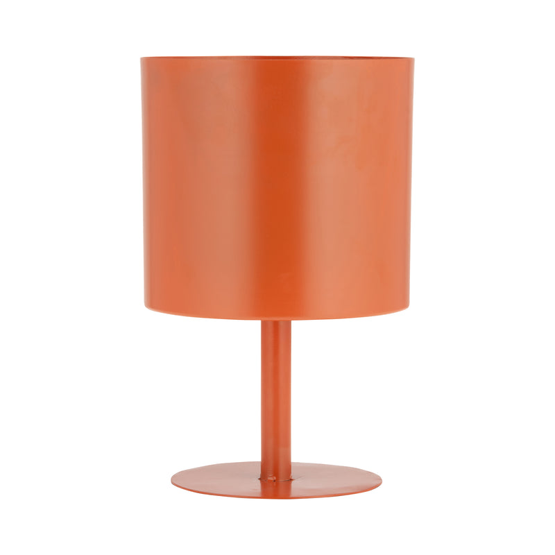 Ec Metal,8,flat Round Base Planter,burnt Orange