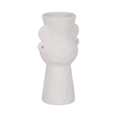 8 Rough Totem Bud Vase, White