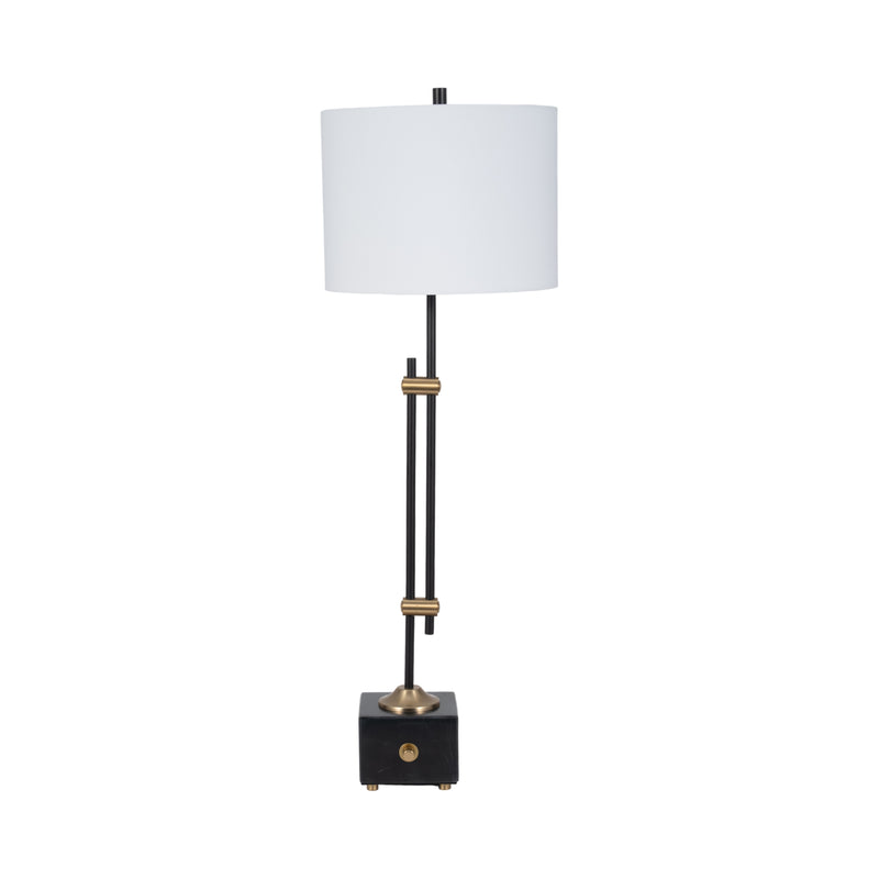 36 Hilliard Marble Buffet Table Lamp, Gold/black