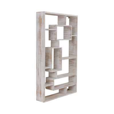 Wooden Multi-tier Wall Shelf, Whitewash