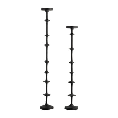 METAL, 36 ABACUS FLOOR PILLAR CANDLEHOLDER, BLACK