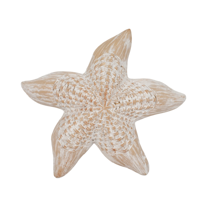 10 Resin Wicker Starfish, White