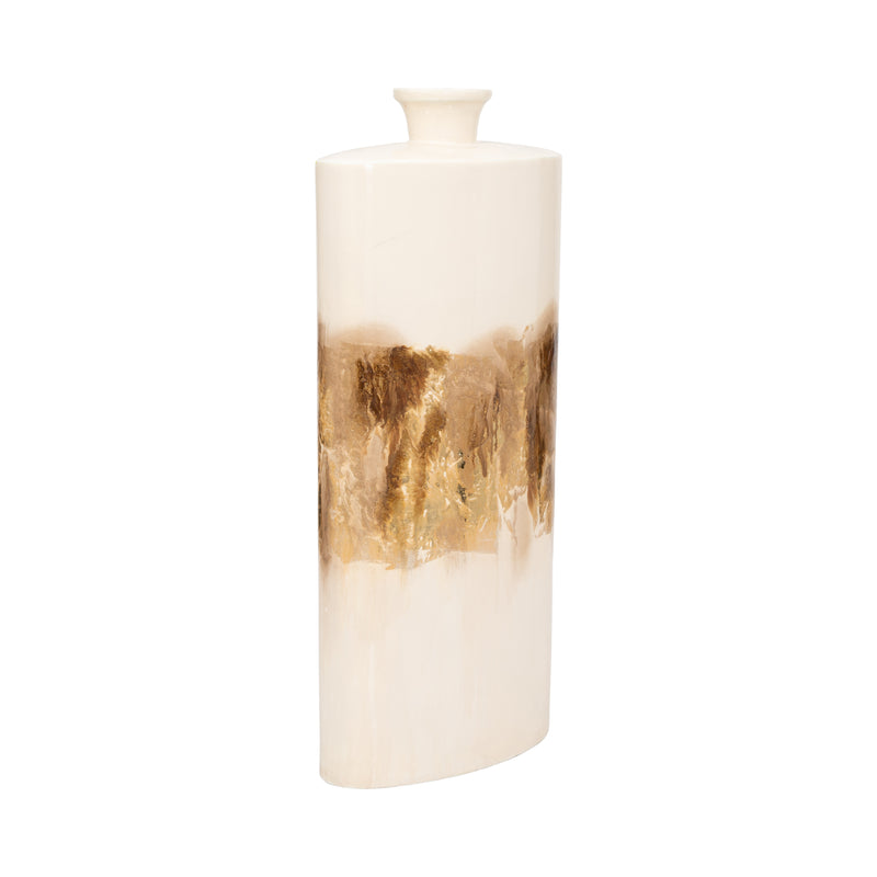 METAL, 20 FLASK VASE, PEARL/GOLD