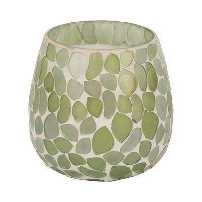 Glass, 4 11 Oz Mosaic Scented Candle, Light Green