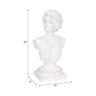 20 Venus Bust Distressed Resin, White