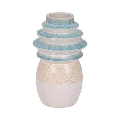 9 Fluted Top Vase Reactive Finish, Multi