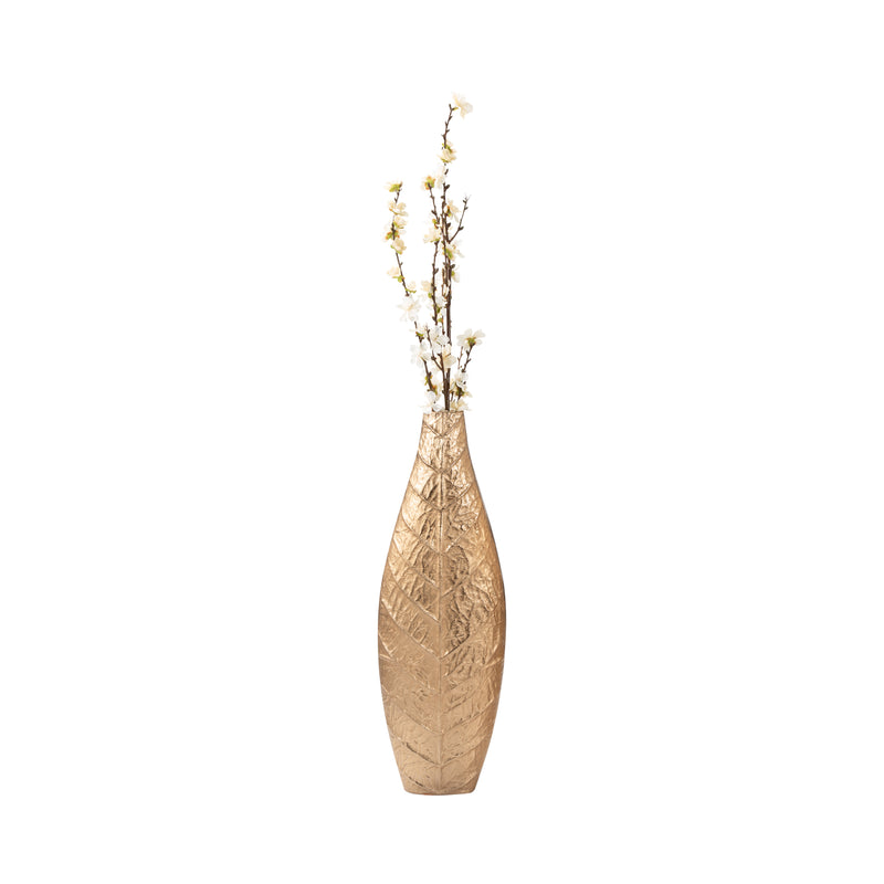 24 Craighton Small  Metal Leaf Vase, Gold