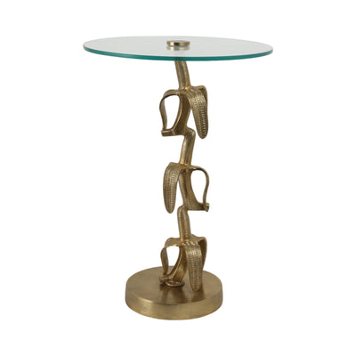 22x15 Bananas Accent Table, Gold Kd