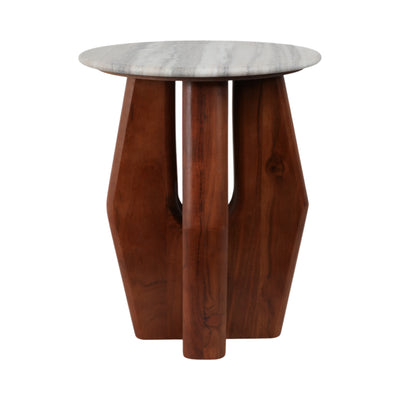 20 Curved Legs Accent Table Marble Top, Brown