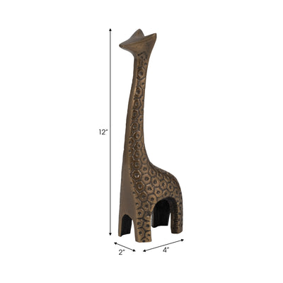 Metal, 12 Honeycomb Giraffe, Bronze