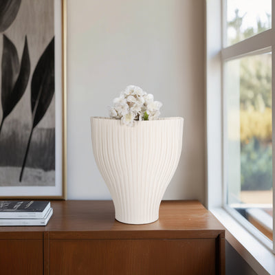 14 BELLO 3D PRINTED VASE, IVORY/BEIGE