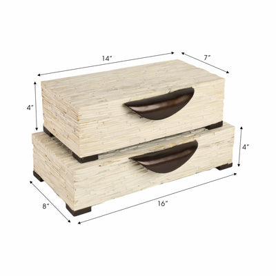 S/2 14/16 Hadwin Resin Cream Boxes