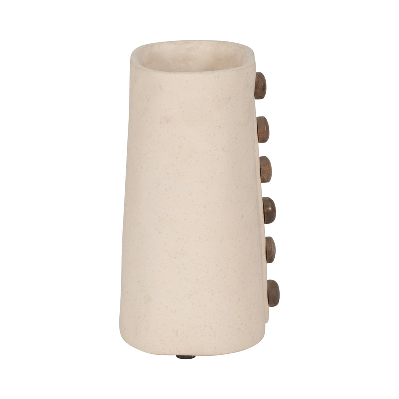 ECOMIX, 9 BUTTON VASE, IVORY