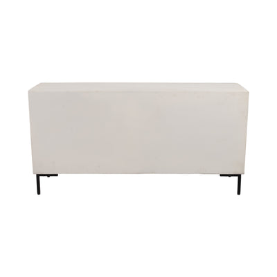 60 Harlow Carved Wood Sideboard, White Washed