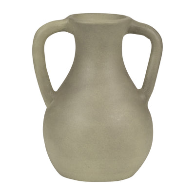 TERRACOTTA, 11 JUG VASE W/ HANDLES, SAGE GREEN