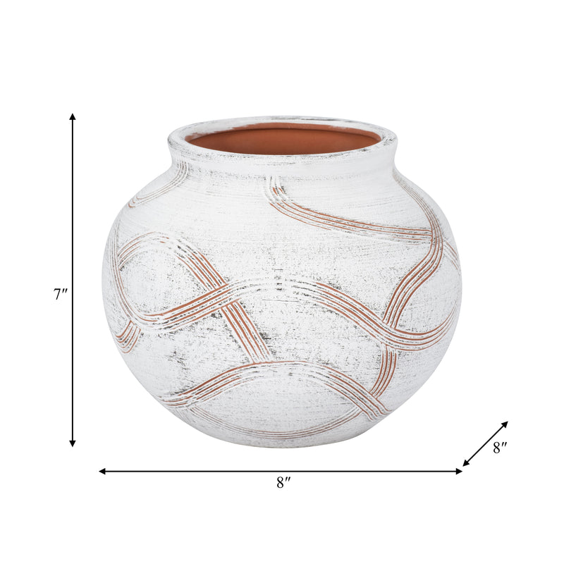 CER, 8 ROUND GLOBAL VASE, WHITE