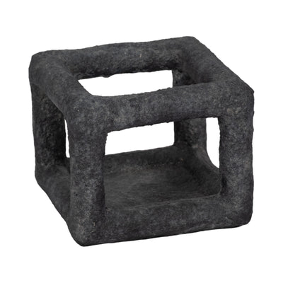 6 Textured Open Square Object, Black