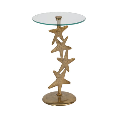 Metal/glass 15d/25h,gold Starfish Sidetable Kd