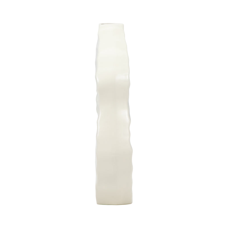 12 Ribbed Open-cut Out Vase, Ivory