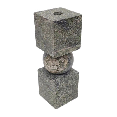 9x3 Chunky Marble Taper Holder, Forest Green