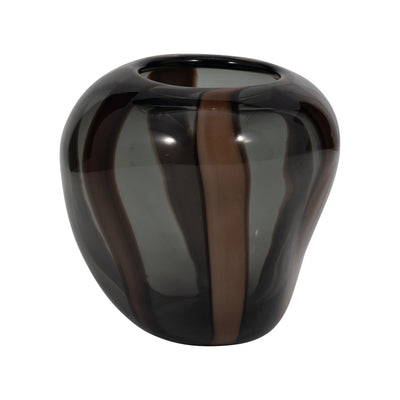 7 Bayle Small Brown Striped Glass Vase