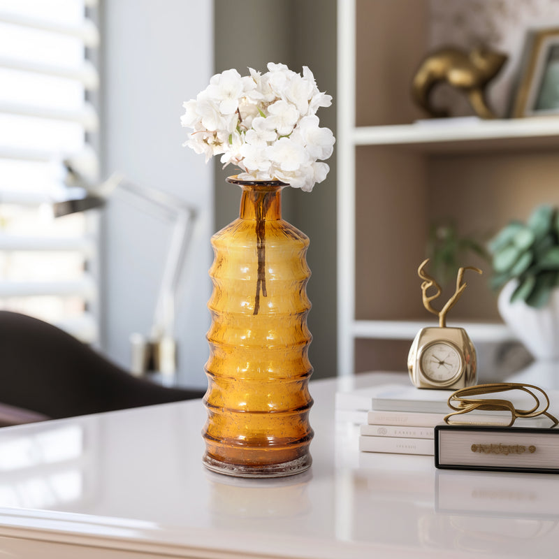 18 Clarimond Ridged Amber Glass Bottle