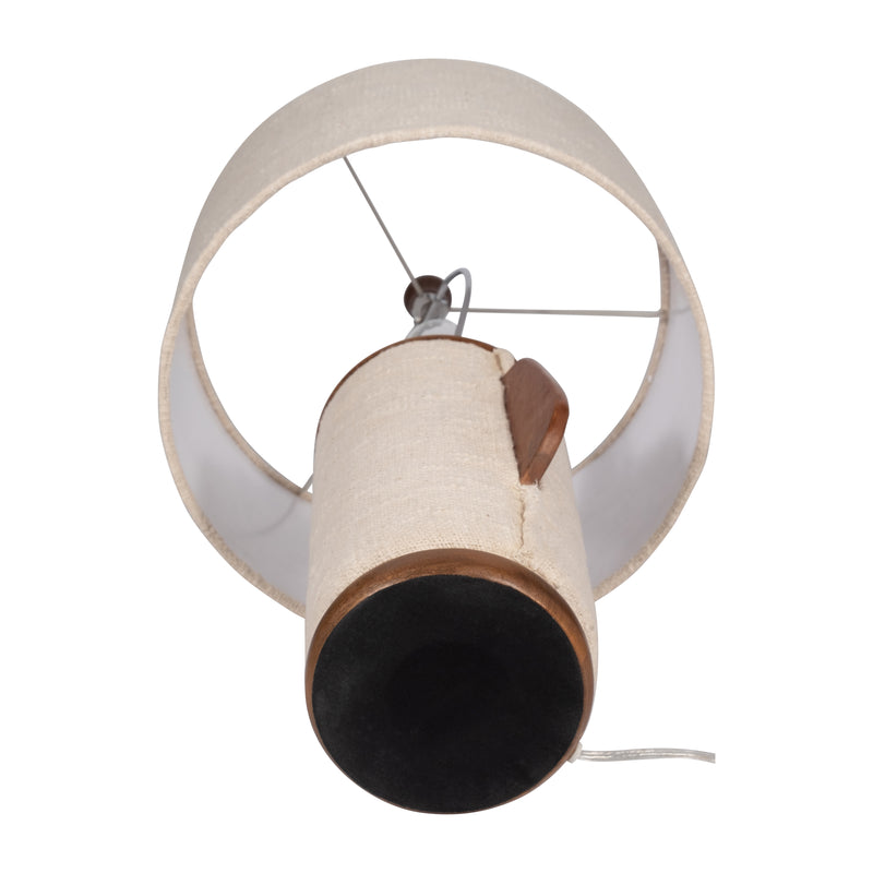 24 Ecomix Fabric Lamp With Wood, Ivory