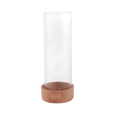 13x7 Terracotta Hurricane Taper Holder, Natural