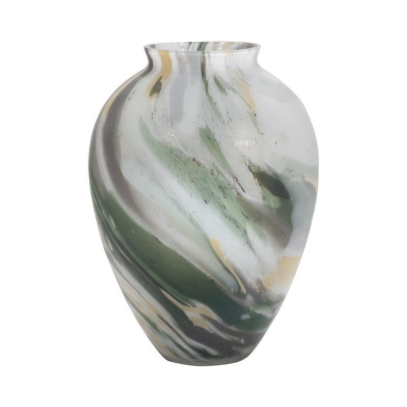 Marco Glass, 12 Marbled Look Vase, Multi