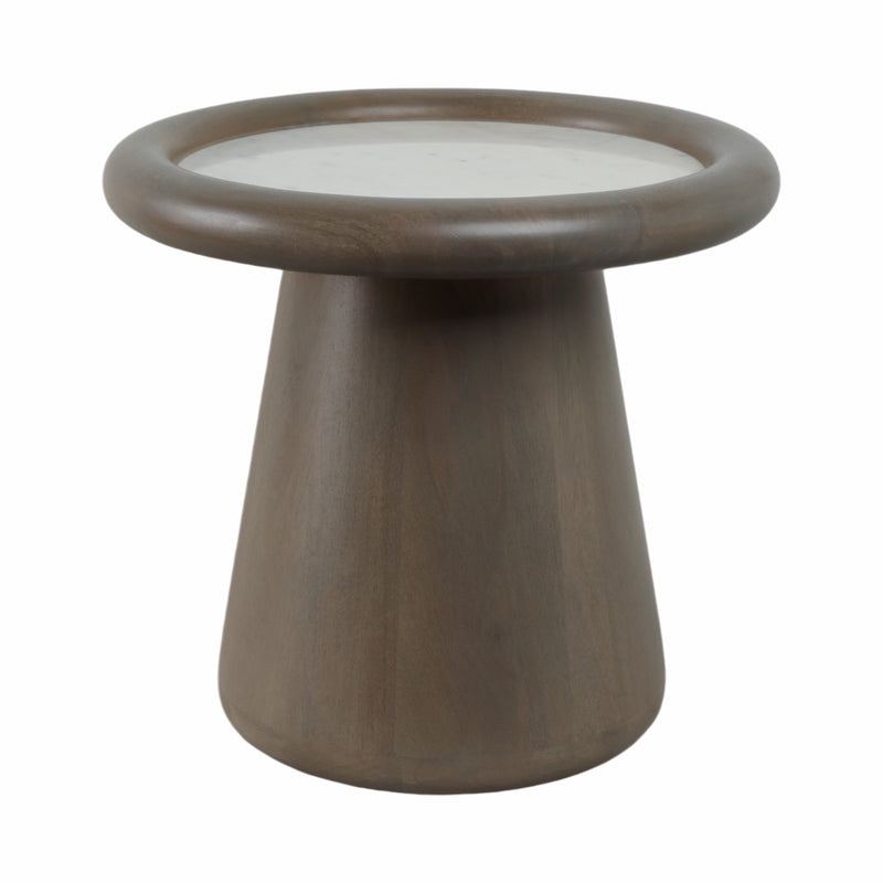 20 Aleena Wood And Marble Accent Table, Brwn